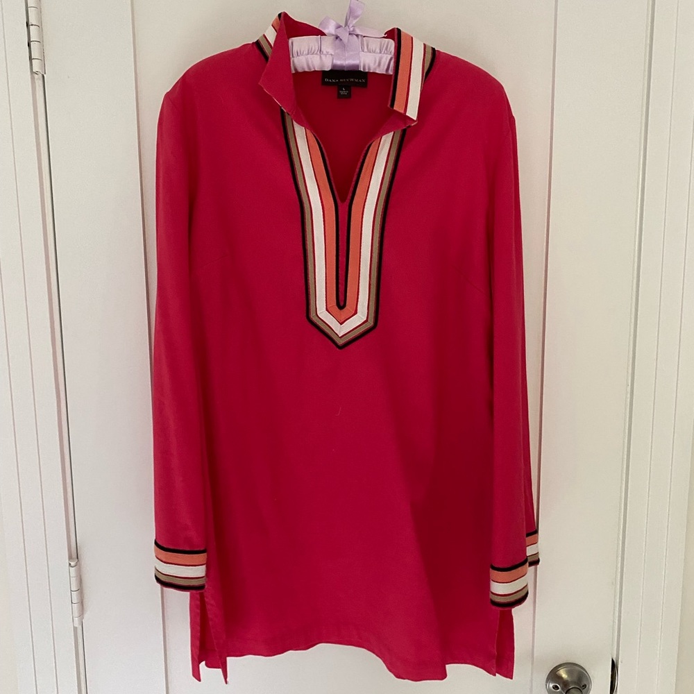 Dana Buchman Raspberry Tunic with Bell Sleeve Large